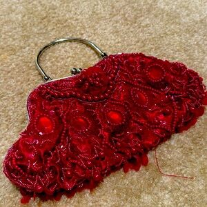 Vintage women wedding party beautiful handmade beaded  clutch handbag #551